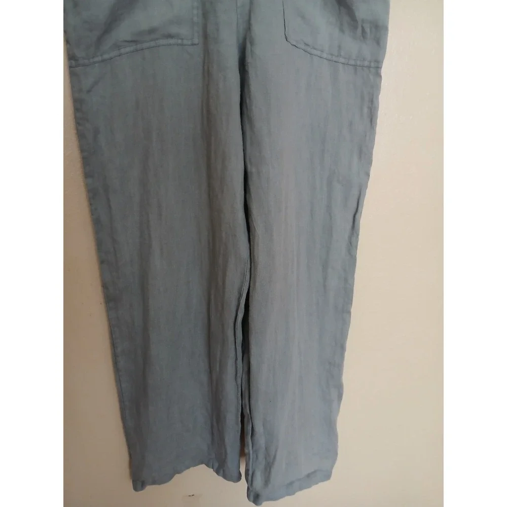 Zara Jumpsuit Small 100 Linen Relaxed Fit Lagenlook Minimalist Bohemian New